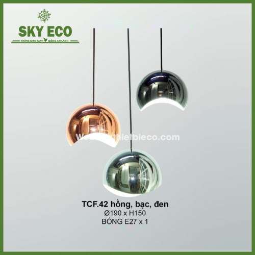 Đèn thả TCF-42 hồng/ bạc/ đen